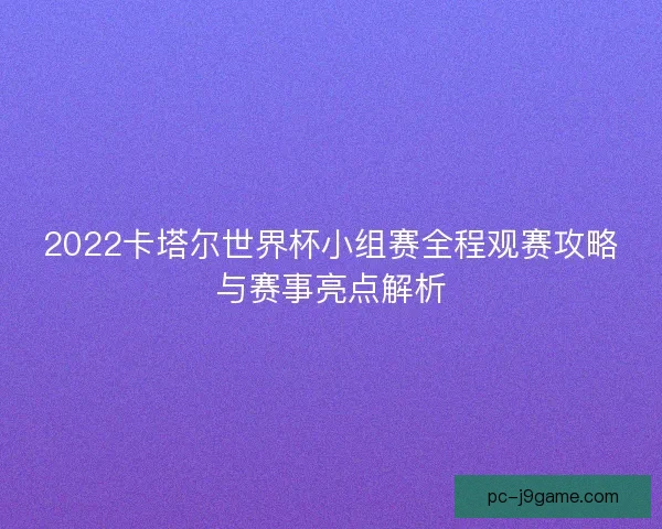 2022卡塔尔世界杯小组赛全程观赛攻略与赛事亮点解析