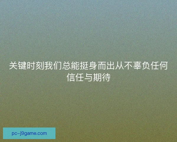 关键时刻我们总能挺身而出从不辜负任何信任与期待